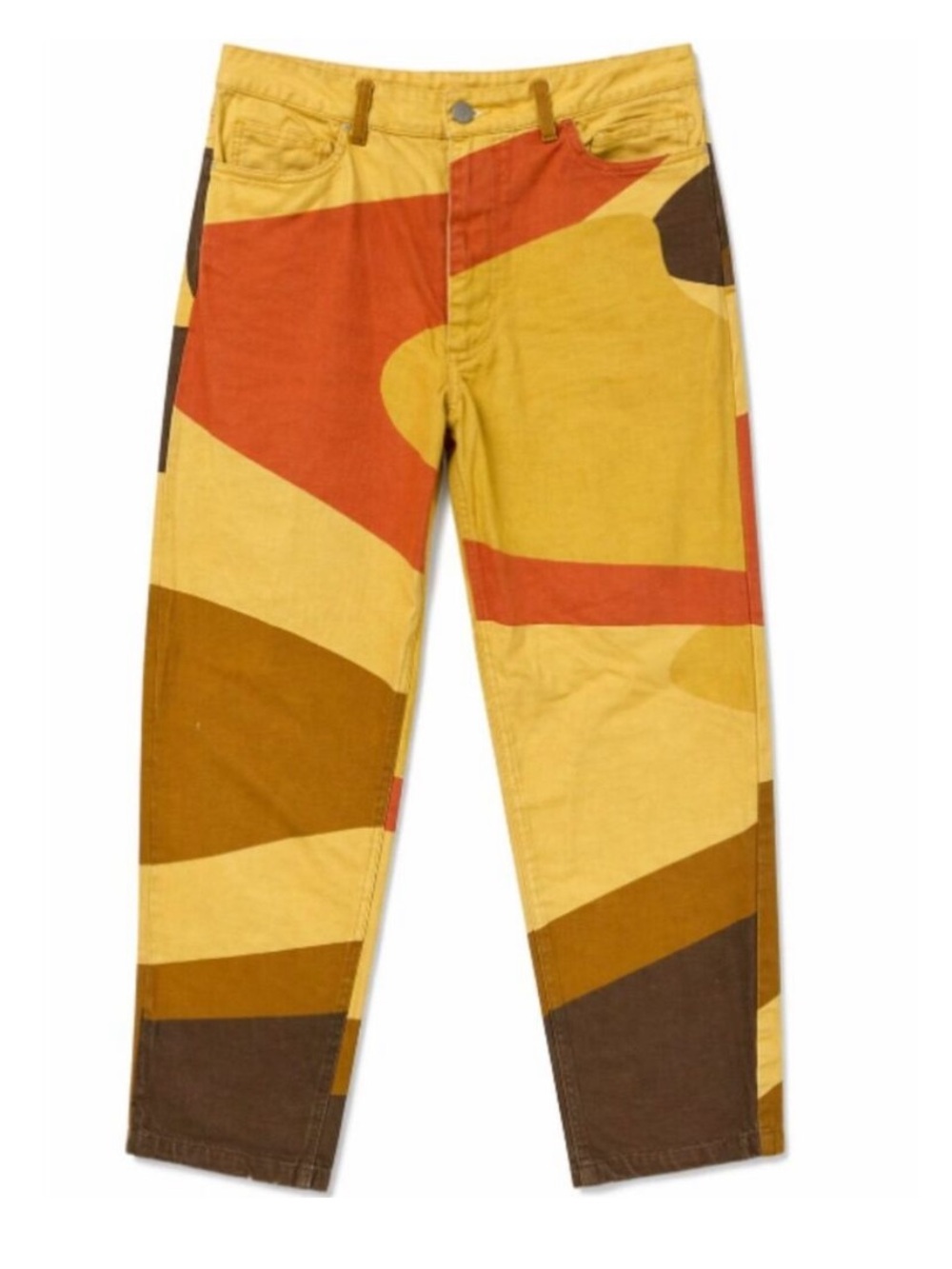 Women’s hosbjerg Patterned Yellow & Brown Casual Pants